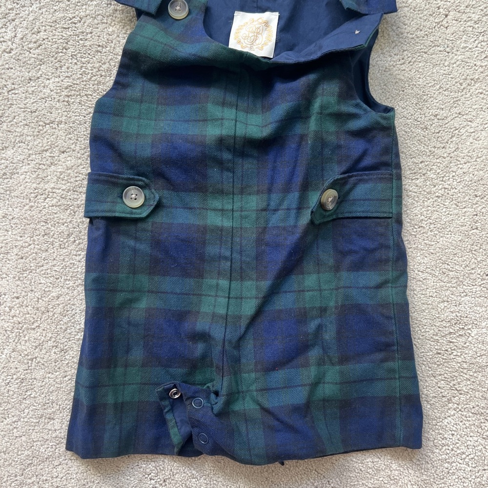 Plaid toddler boy coveralls